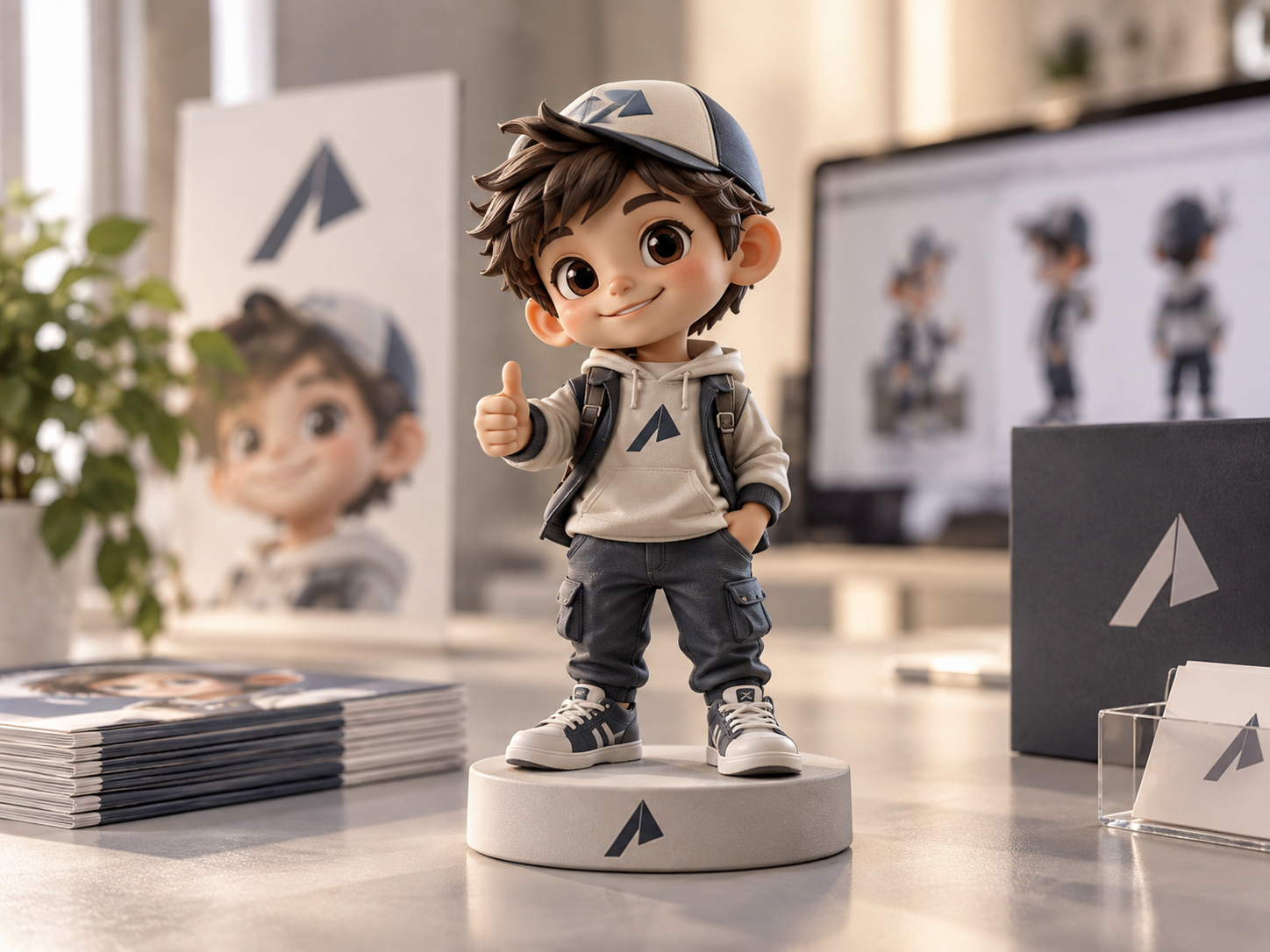 Individuelles 3D-Maskottchen mit Markenbranding